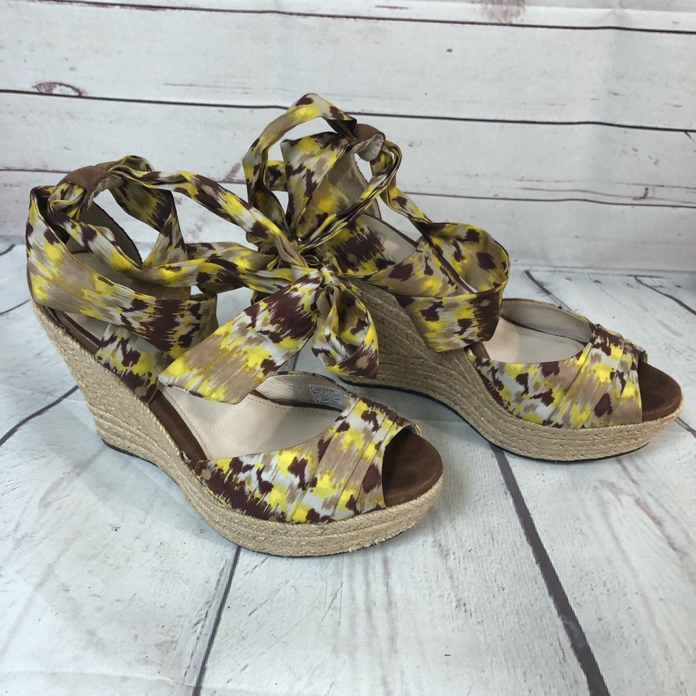 UGG Yellow Ribbon Espadrille Platform Sandal 7 - Picture 6 of 8